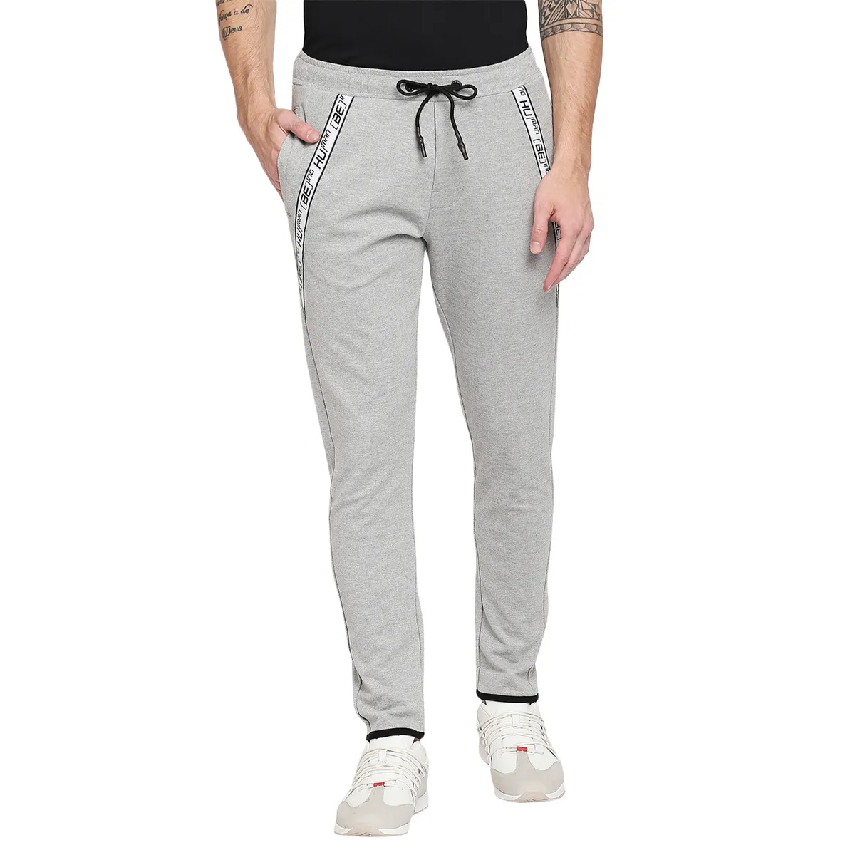 Being Human Men Regular Fit Track Grey Melange